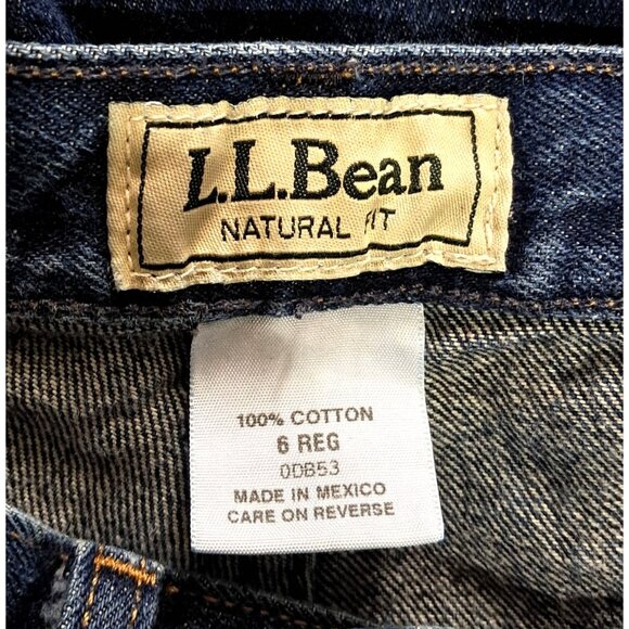 Vintage 80s L.L. Bean HIgh Waisted Womens Natural Fit Jeans 6 Regular Dark Blue - Picture 3 of 6